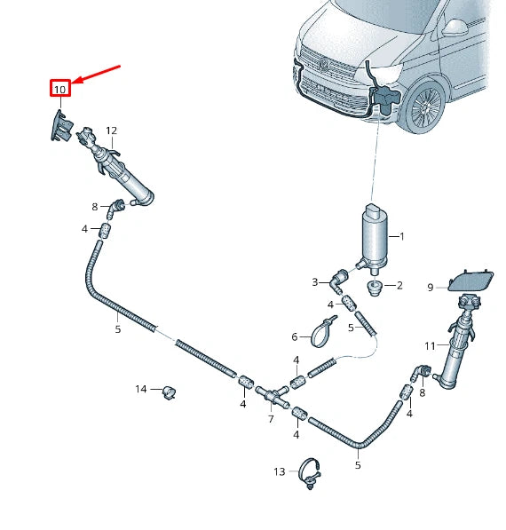 NEW VW TRANSPORTER VI T6 RIGHT HEADLIGHT WASHER COVER CAP 7E0955110A9B9