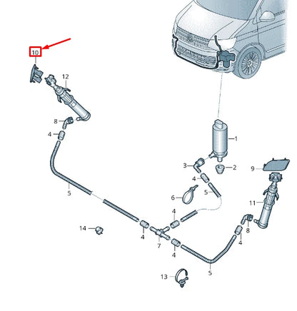NEW VW TRANSPORTER VI T6 RIGHT HEADLIGHT WASHER COVER CAP 7E0955110A9B9