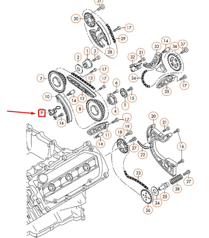 NEW AUDI A4 B8 ENGINE TIMING CHAIN TENSIONER 079109467AE