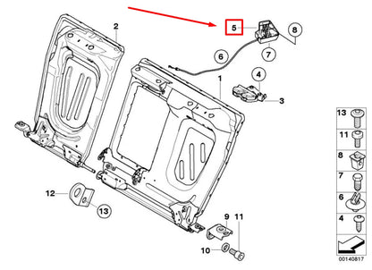 NEW BMW 3 E90 REAR RIGHT SEAT LATCH ACTUATOR 7151370 52207151370 ORIGINAL