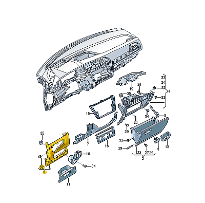 new volkswagen tiguan ad1 instrument panel trim lhd 5nn858365rm5 original