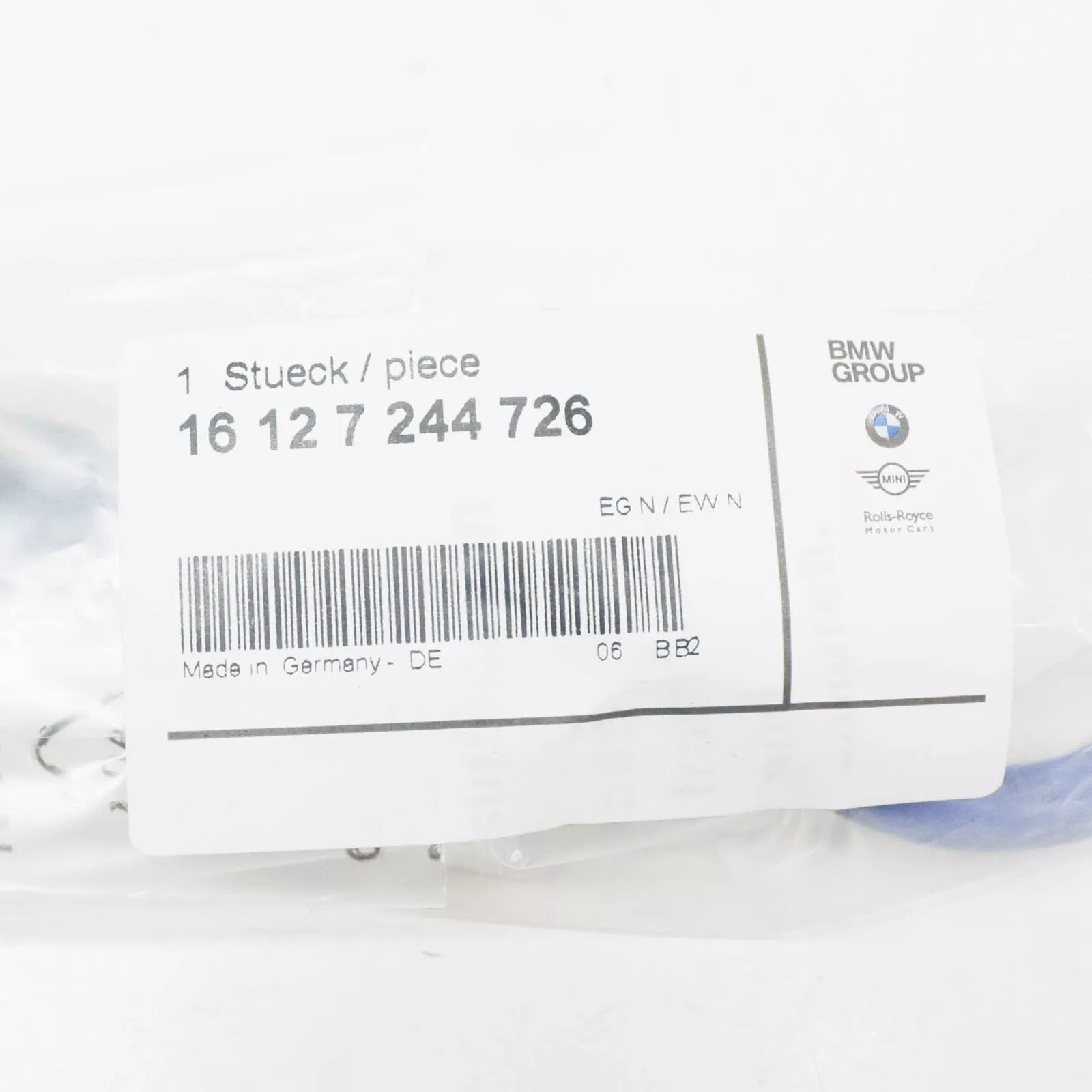 NEW BMW 1 F20 FRONT FUEL FEED LINE 16127244726 7244726 ORIGINAL