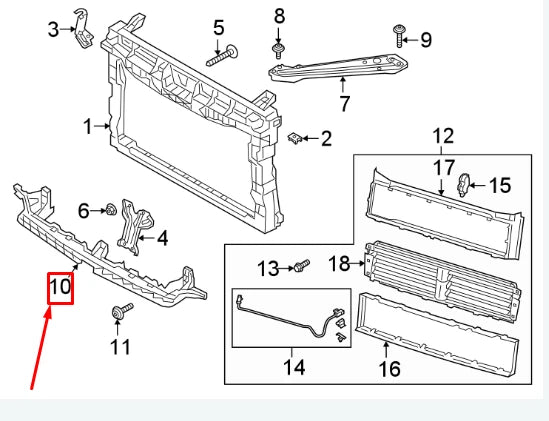 NEW VW JETTA MK7 A7 FRONT RADIATOR SUPPORT DEFLECTOR GUIDE 17A805705E ORIGINAL