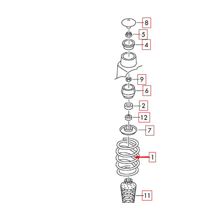 NEW AUDI A1 8X1 FRONT RIGHT COIL SPRING 6C0411105C