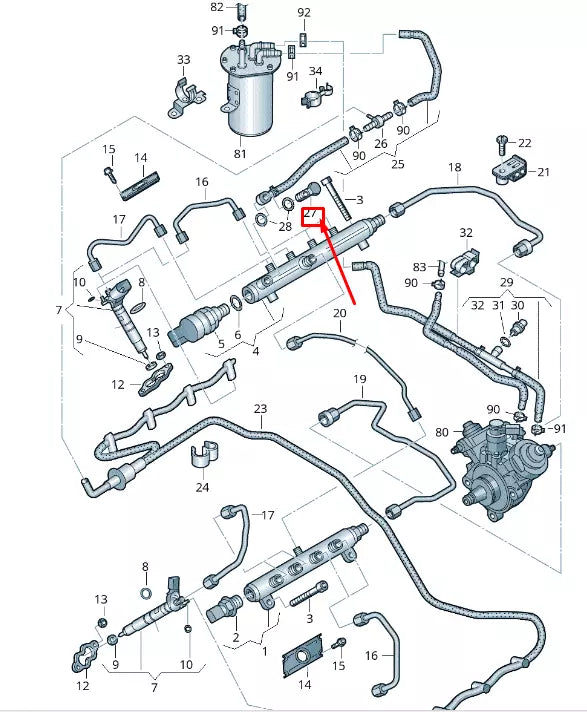 NEW VW TOUAREG 7P MK2 FUEL LINE BANJO BOLT WHT005251A