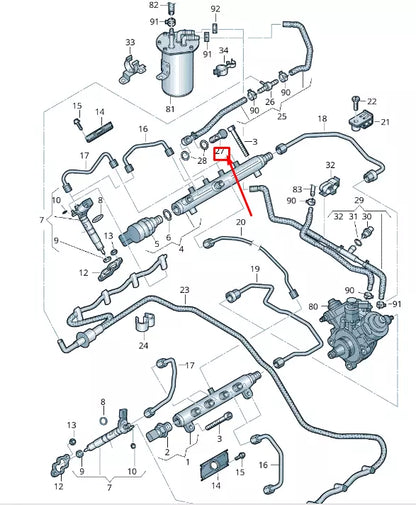 NEW VW TOUAREG 7P MK2 FUEL LINE BANJO BOLT WHT005251A