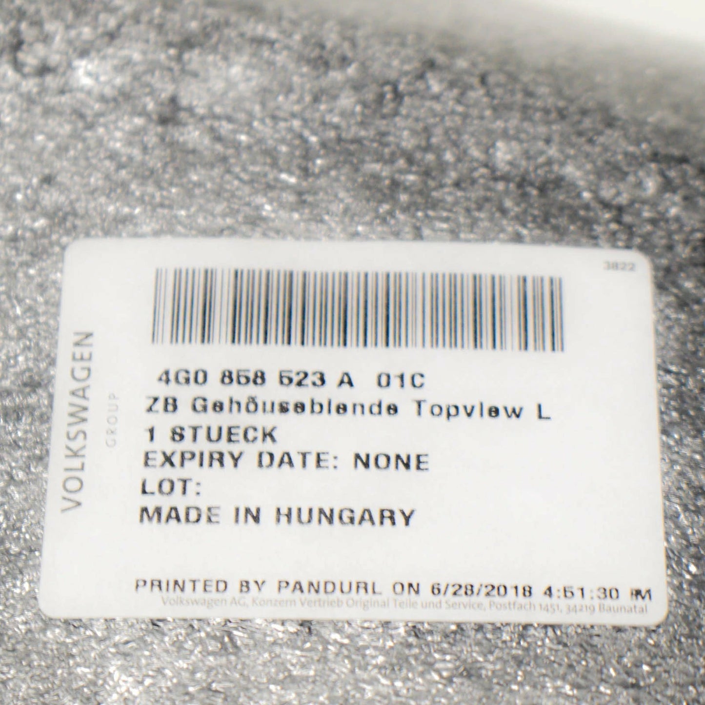 NEW AUDI A6 4G C7 FRONT LEFT DOOR MIRROR HOUSING TRIM 4G0858523A01C ORIGINAL