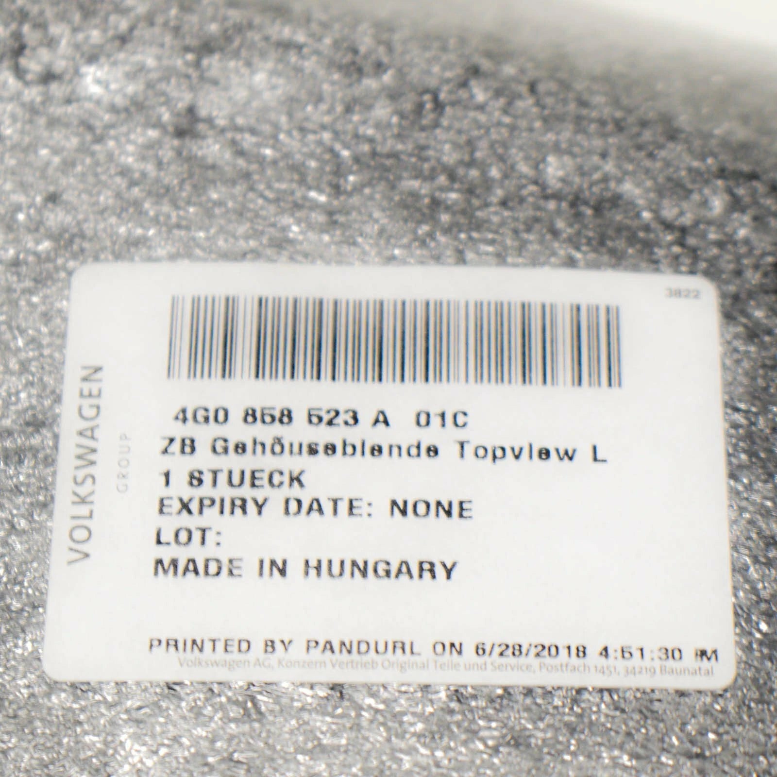 NEW AUDI A6 4G C7 FRONT LEFT DOOR MIRROR HOUSING TRIM 4G0858523A01C ORIGINAL