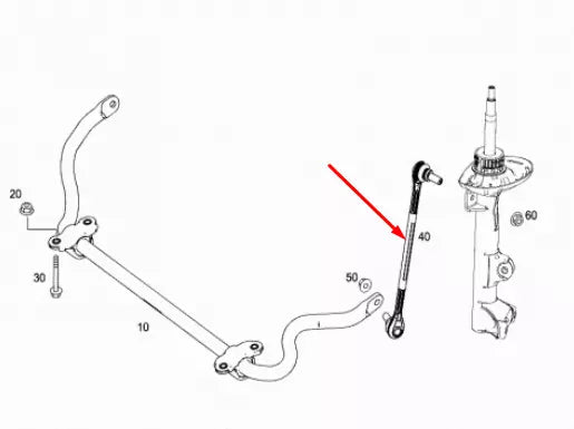 NEW MB C-CLASS W204 FRONT SWAY BAR STABILIZER LEFT TIE ROD A2043201789