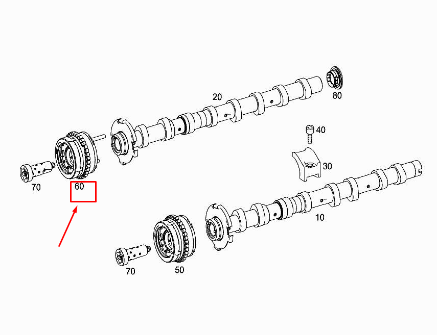 new mercedes-benz s c216 right exhaust camshaft adjuster a2780501447 original