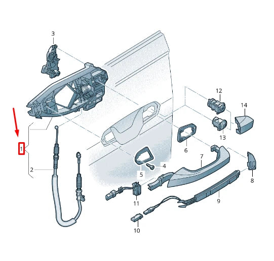NEW AUDI E-TRON GEN FRONT LEFT DOOR HANDLE MOUNTING BAR LHD 4KL837811