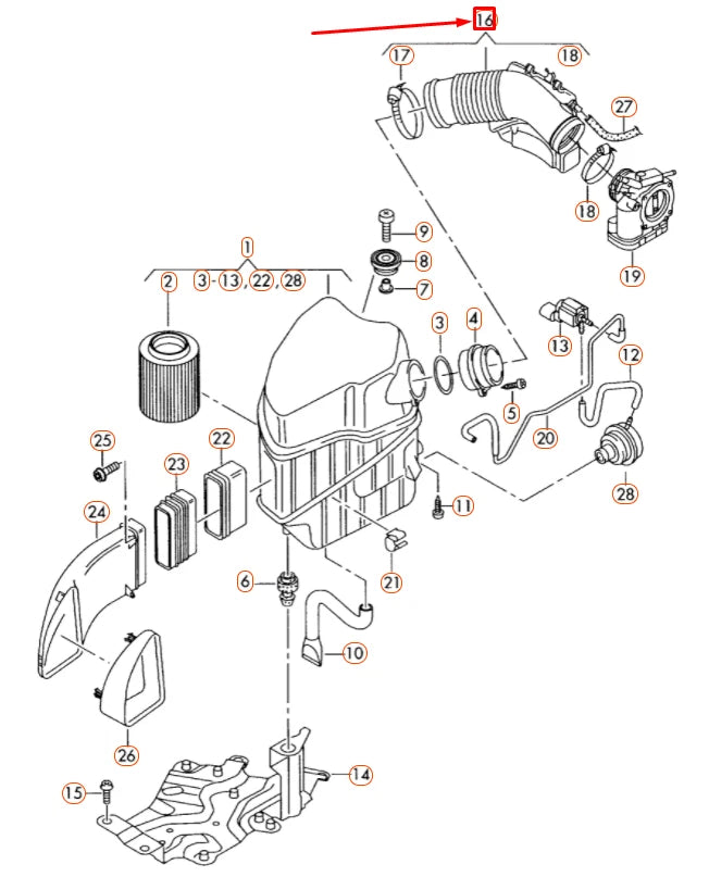 NEW AUDI A8 D3 ENGINE REAR AIR INTAKE HOSE 079129615D ORIGINAL