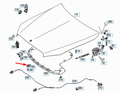 NEW MERCEDES-BENZ C-CLASS W205 BONNET LOCK UPPER PART A2128800260 ORIGINAL