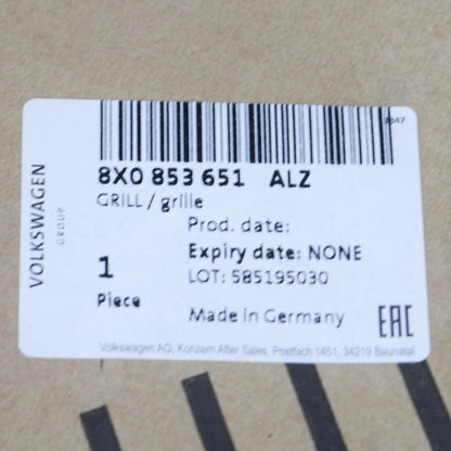 NEW AUDI A1 8X FRONT BUMPER RADIATOR GRILLE 8X0853651ALZ