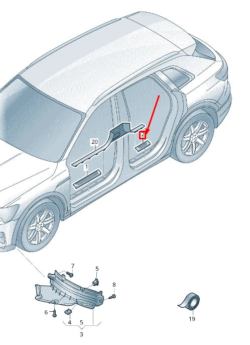 NEW AUDI E-TRON GEN REAR LEFT SILL TRIM STRIP 4KE853375A9B9
