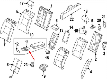 NEW VOLKSWAGEN CC 358 A6 REAR SEAT CUP HOLDER 8P0885995B6PS 2012