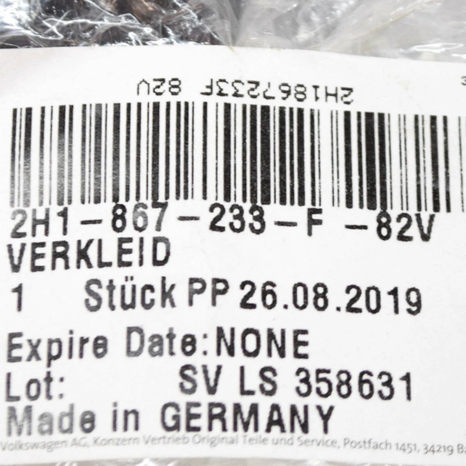 NEW VOLKSWAGEN AMAROK FRONT LEFT UPPER A-PILLAR TRIM LHD 2H1867233F82V