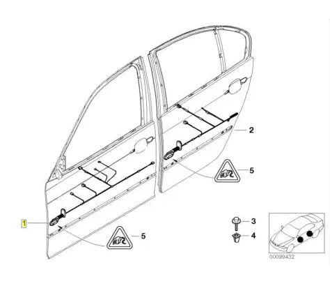 NEW BMW 3 E46 FRONT LEFT DOOR WIRING HARNESS LOOM 61126913092 6913092 ORIGINAL