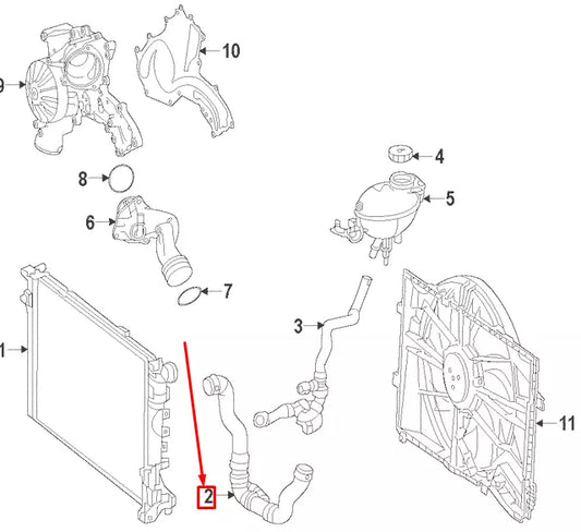 NEW MERCEDES-BENZ G W463 AMG COOLANT UPPER HOSE A4635019184