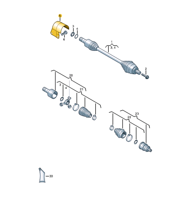 NEW VW ATLAS CA1 FRONT SUSPENSION CV JOINT SPLASH SHIELD 1Q0407721 ORIGINAL