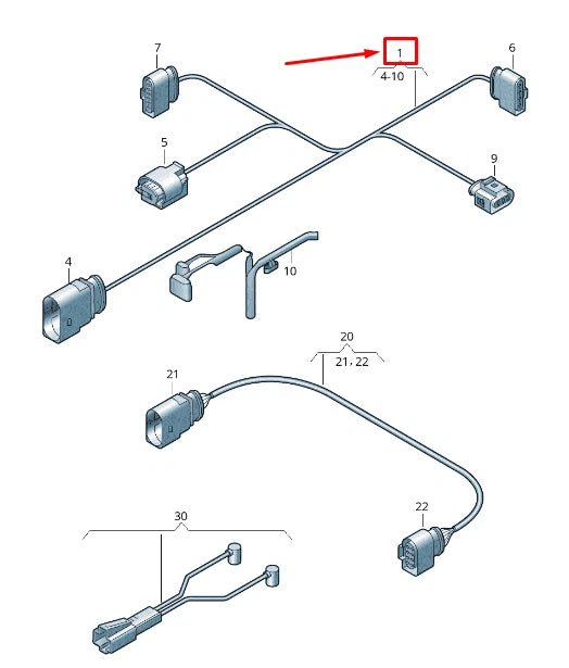 NEW VW SHARAN 7N FUEL PUMP WIRING HARNESS 7N0971727D