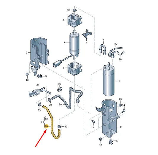 NEW VW TRANSPORTER VI T6 FUEL LINE 7E0130307L