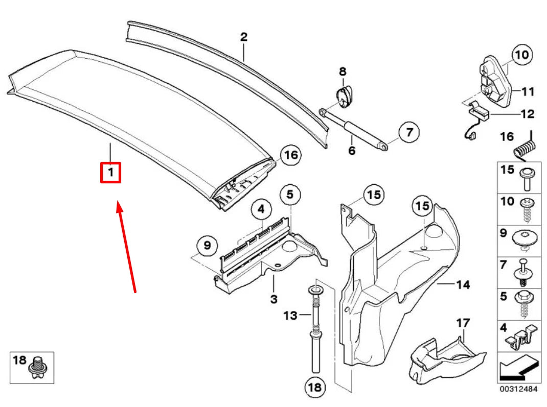 NEW BMW Z4 ROADSTER E85 SOFT TOP COMPARTMENT FLOOR 54317189233 7189233 ORIGINAL
