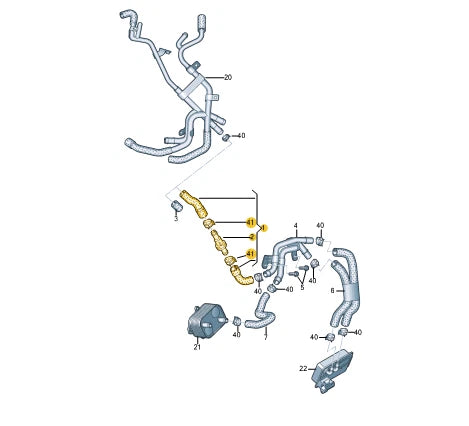 NEW AUDI A4 AVANT B9 ENGINE COOLANT HOSE 8W0122449M