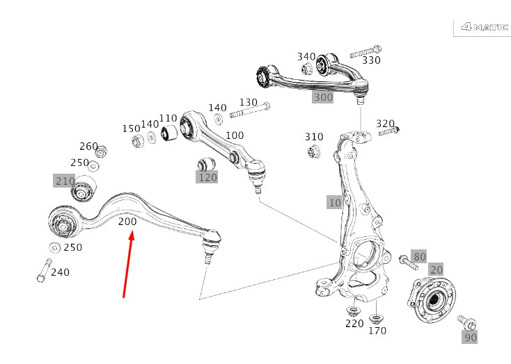 NEW MERCEDES-BENZ S W222 FRONT RIGHT TENSION STRUT A2173305200 ORIGINAL