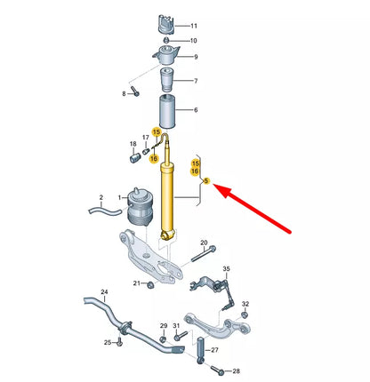 NEW AUDI RS6 C8 REAR GAS SHOCK ABSORBER 4K0616031M ORIGINAL
