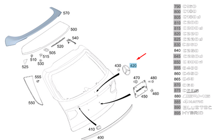 NEW MERCEDES-BENZ C S205 REAR END DOOR MERCEDES STAR A2058170216 ORIGINAL