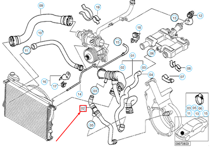 new bmw 7 e38 cooling system water hose 11532249863 2249863 original