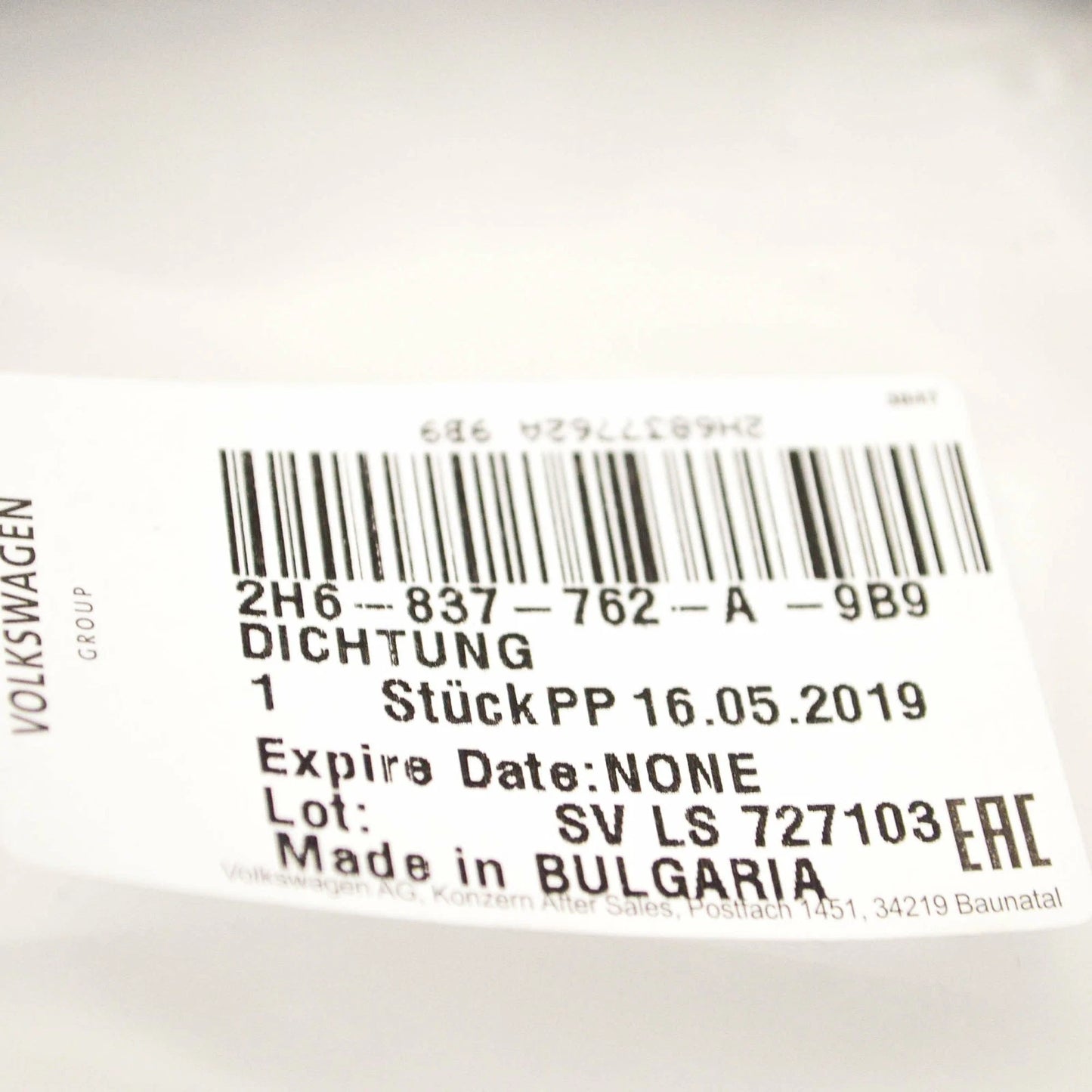 NEW VOLKSWAGEN AMAROK MK1 RIGHT UPPER OUTER DOOR SEAL 2H6837762B9B9