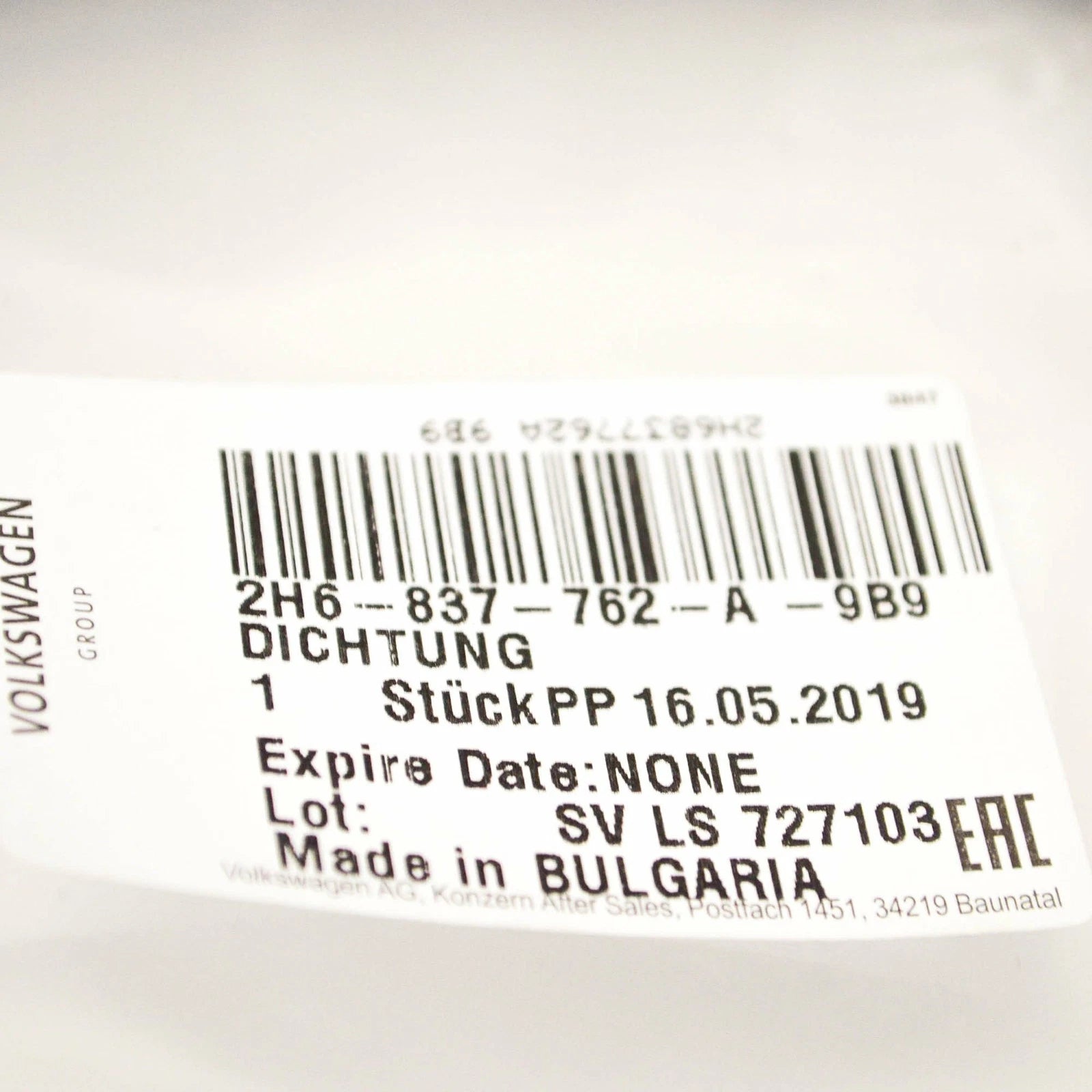 NEW VOLKSWAGEN AMAROK MK1 RIGHT UPPER OUTER DOOR SEAL 2H6837762B9B9