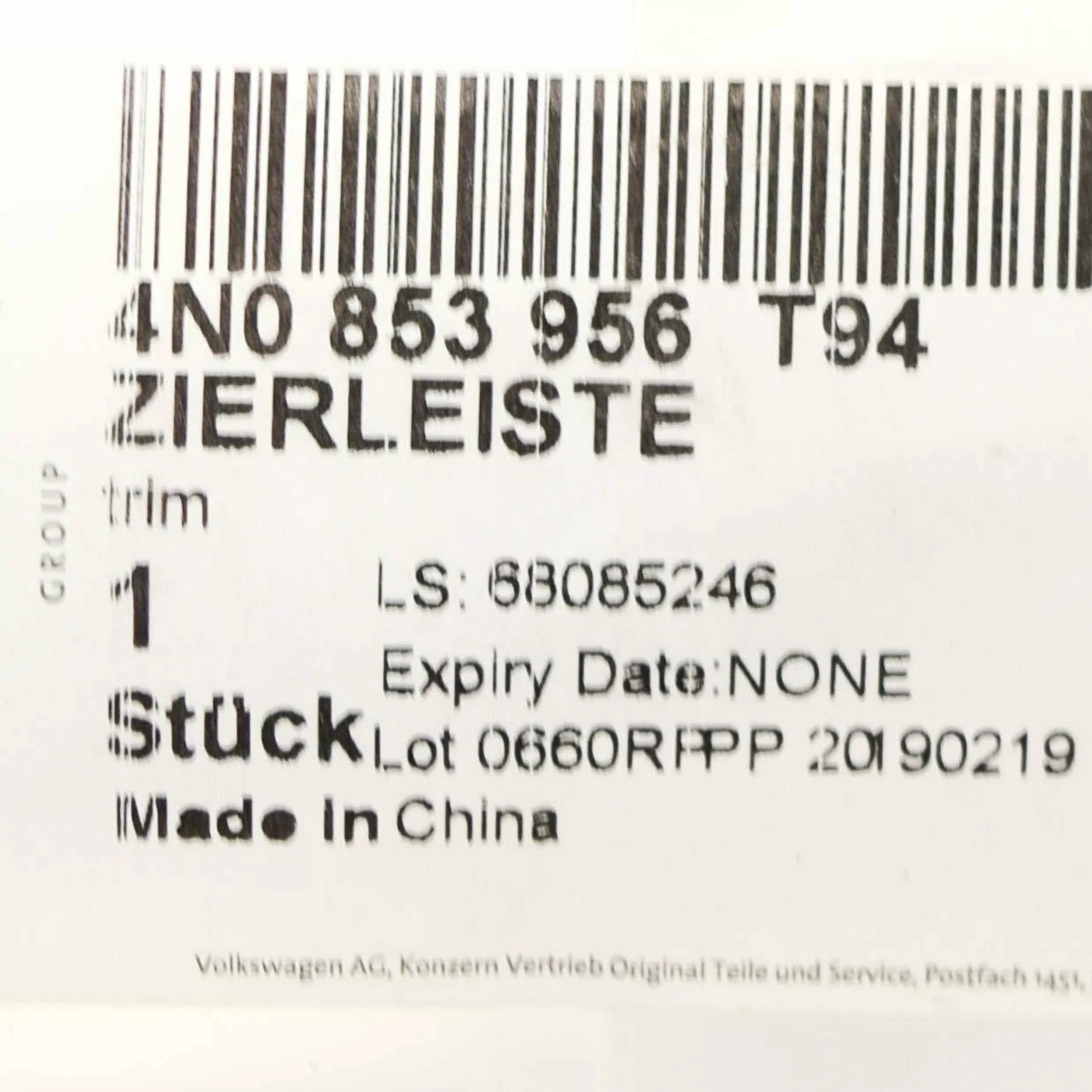 NEW AUDI A8 4N D5 REAR RIGHT TAILLIGHT COVER TRIM 4N0853956T94 ORIGINAL