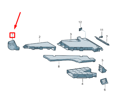 NEW VOLKSWAGEN CRAFTER 2F MK1 FOOTWELL AIR GUIDE CHANNEL 2E0819504 ORIGINAL