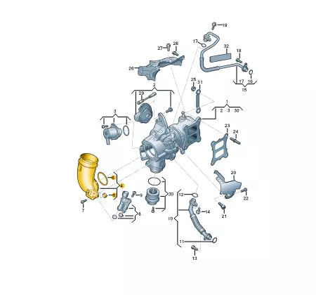 NEW AUDI A4 AVANT B9 TURBOCHARGER CONNECTING PIECE 06N129635A ORIGINAL