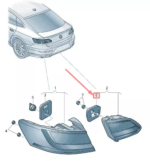NEW VOLKSWAGEN ARTEON 3H7 REAR LID TAILLIGHT GASKET 3G8945395