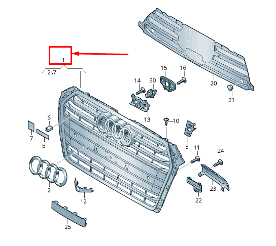 new audi a4 avant b9 radiator grille 8w0853651br rn4 8w0853651brrn4 original