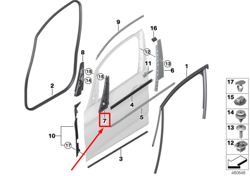 new bmw 2 f45 outer right mirror triangle seal 7297254 51337297254 original