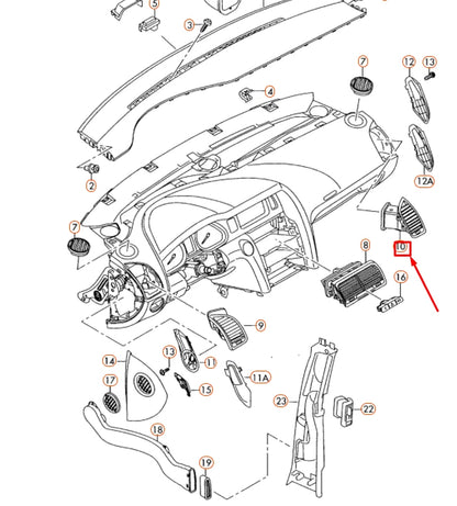 NEW AUDI Q7 4L DASHBOARD RIGHT FRESH AIR VENT 4L0820902T3Q7 ORIGINAL