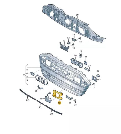 NEW AUDI A7 SPORTBACK 4K8 FRONT GRILLE RIGHT COVER 4K8853294N5FQ 2017 ORIGINAL