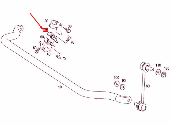 NEW MERCEDES-BENZ R W251 FRONT TORSION BAR ELASTOMER BEARING A2513230585