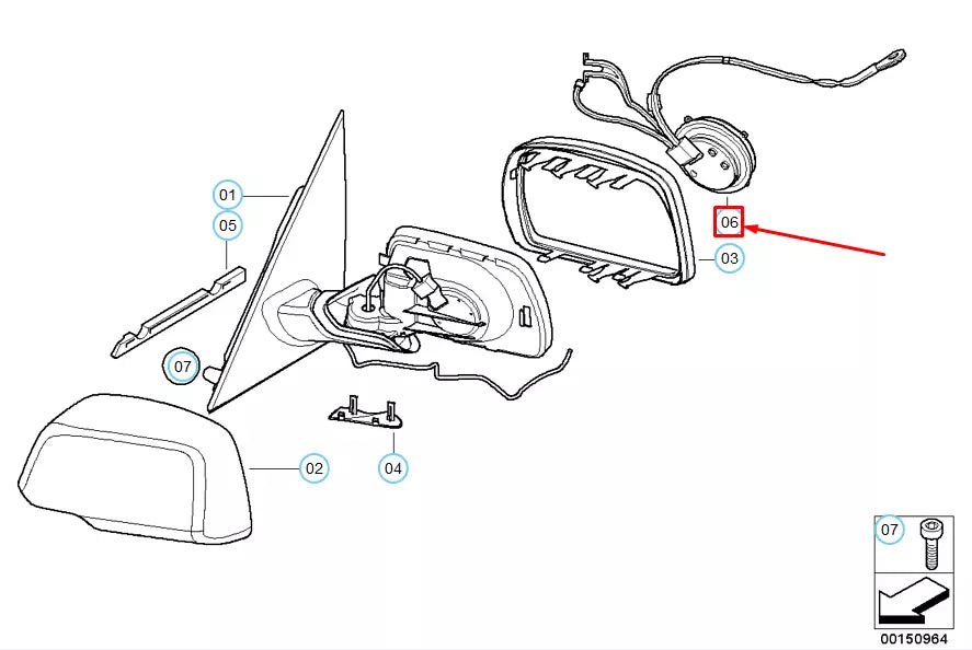 NEW BMW X3 E83 WING MIRROR MEMORY MOTOR RIGHT REPAIR KIT 67136965062 ORIGINAL