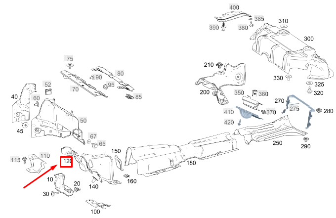 new mercedes-benz cla c118 exhaust heat shield a2476823101 original