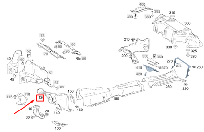 new mercedes-benz cla c118 exhaust heat shield a2476823101 original