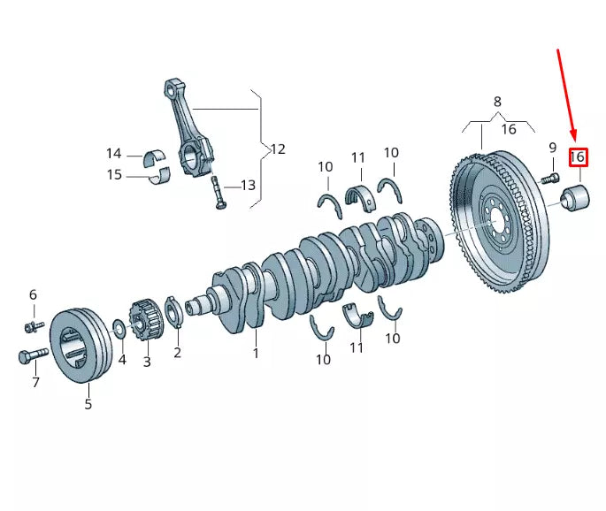 NEW VOLKSWAGEN CRAFTER 2F MK1 CRANKSHAFT NEEDLE BEARING 076105313