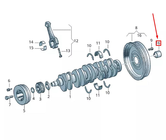 NEW VOLKSWAGEN CRAFTER 2F MK1 CRANKSHAFT NEEDLE BEARING 076105313