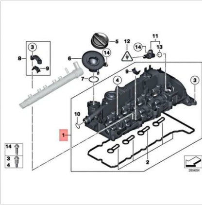NEW BMW 1 F21 ENGINE CYLINDER HEAD VALVE COVER 11128589941 8589941 ORIGINAL