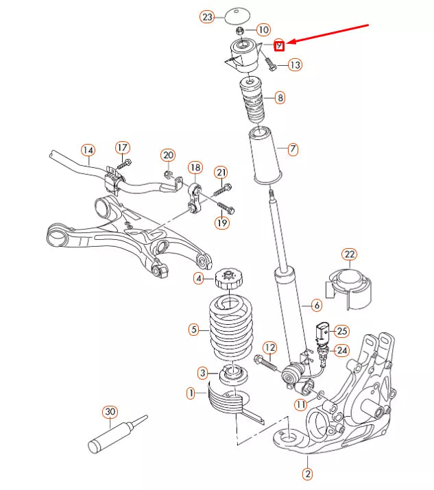 NEW AUDI A4 B8 REAR UPPER SHOCK ABSORBER BEARING 8K0513353E ORIGINAL